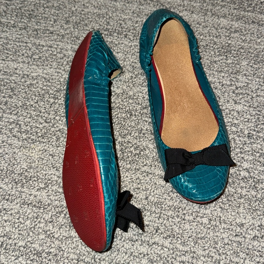 Authentic Christian Louboutin Snake skin ballet flats